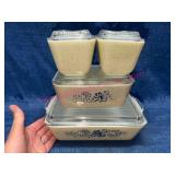 Vtg Pyrex Homestead Refrigerator Jars w/Lids