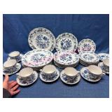 38pcs Blue Danube Porcelain Dinnerware