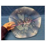 Etched Glass Bowl w/ Floral Design