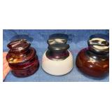 3 Ceramic Insulators 4in Tall