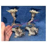 Dragon Motif Metal Candleholders