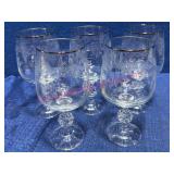 Bohemia Crystal Cascade Etched Wine Glasses