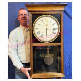 Antique Regulator 3ft Wall Clock (Runs)
