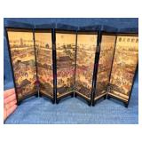 Miniature Chinese Black Lacquer Folding Screen #2