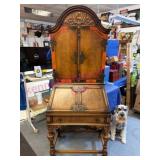 c1920's Secretary Desk w/Carved Detailing