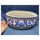 Blue & White Porcelain Basin w/Handles
