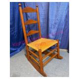 Early Sewing Rocker w/ Woven Seat