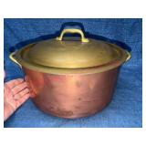 Copper Pot w/ Brass Lid & Handles