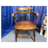 Antique Wooden Armchair w/ Spindle Back