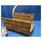 Hand-Woven Basket w/Wooden Handle