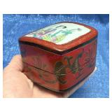 Porcelain-Lidded Box w/Wood Exterior