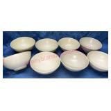 8 Handmade Pottery Cereal Bowls - Nice