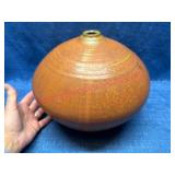 Handcrafted Glazed Ceramic Vase w/Signed Base