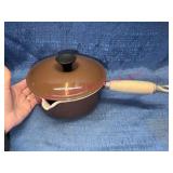 Le Creuset Brown Enamel Saucepan w/Lid