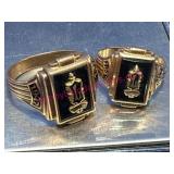 10K Gold His-Hers 1947 Class Rings, 11.6g TW