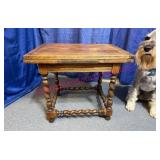 Barley Twist Oak Lamp Table w/Extension Top