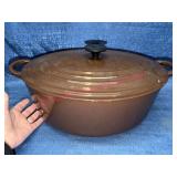 Large Le Creuset Brown Oval Dutch Oven