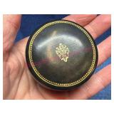 Italian Leather Trinket Box w/ Gold trim