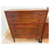 Mid-Century 5-Drawer Wooden Chest on legs