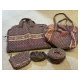 5pc Vera Bradley Luggage in Quilted Fabric