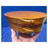 N.Z. Kauri Wood Oval Box w/Finger Joints