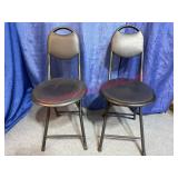 2 Portable Folding Seats w/Black Finish