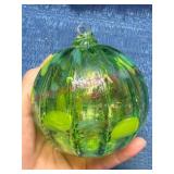 Hand-Blown Green Glass Ornament