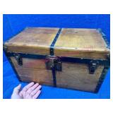 Antique Doll Trunk w/ Tray & Interior Lining