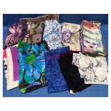 10 Silk Scarves w/Various Designs