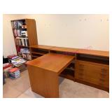 Modular Teak Desk Set & Shelf Unit