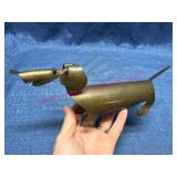 Mid-Century Modern Brass Dachshund Sculpture