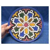 Hand-Painted Ceramic Plate by V. Quismondo