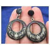 Sterling Silver Siam Earrings w/ Intricate Design