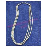 Sterling Silver-Turq Navajo Necklace, 40g