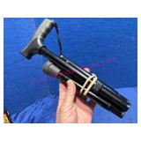 Adjustable Black Folding Cane w/ Strap