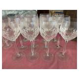 12 European Crystal Wine Glasses, 8.5in Tall