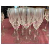 11 European Crystal Flutes, 9.5in Tall
