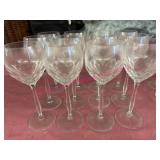 12 European Crystal White Wine Glasses