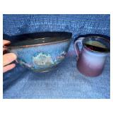 Handcrafted Pottery Bowl & Mug w/ Signature
