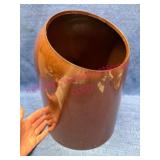 Brown Cylindrical 12in Plastic Wastebasket