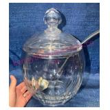 Val St. Lambert Heavy Crystal Punch Bowl w/ Lid