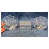 Crystal Art Pieces  Etched Birds & Plane