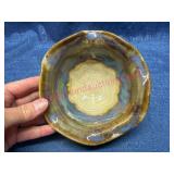 Signed Pottery Bowl w/ Multicolor Glaze