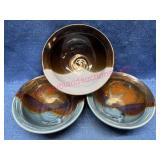 3 Pottery Bowls Signed by B~