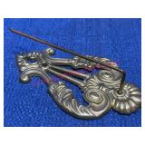 Vtg Brass Decorative Wall Hook