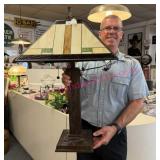 Larger Modern Table Lamp w/ Geometric Design