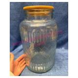 Large Glass Jar w/Wooden Lid