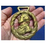 Vtg Solid Brass Medallion