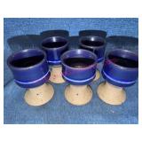 Set of 5 Nittsjö Sweden Thomas Blue Egg Cups