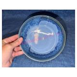 Handmade Glazed Pottery Bowl, Blue Tones
